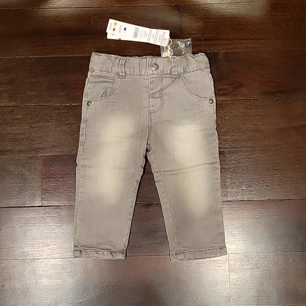 NWT BOY'S BOBOLI GREY JEANS PANTS SIZE 12M